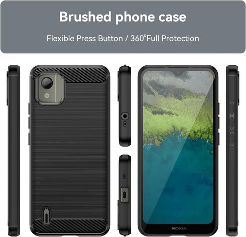 for Nokia C110 Phone case, Shockproof, Scratch Resistant Carbon Fiber Jacket, Soft TPU,for for Nokia C110 case (Black)...