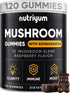 Mushroom Gummies 10 Blend 120 pcs - Lions Mane, Ashwagandha, Turkey Tail, Cordyceps, Chaga, Reishi Mushroom Complex - Mushroom Supplement for Immu...