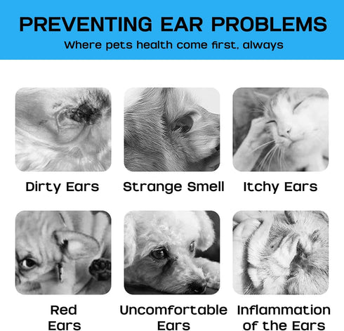 Ear Cleaner Finger Wipes, Dog/Cat Ear Cleaner Wipes Grooming Kit Care to Stop Ear Itching, Gentle Safe, Convenient Finger Wipes - 50 Count...