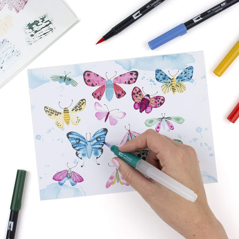 Tombow 56198 Watercolor Set. Includes Dual Brush Pens, Water Brush, Blending Palette, Guide, and More. Perfect for Beginner Watercolor Art!...