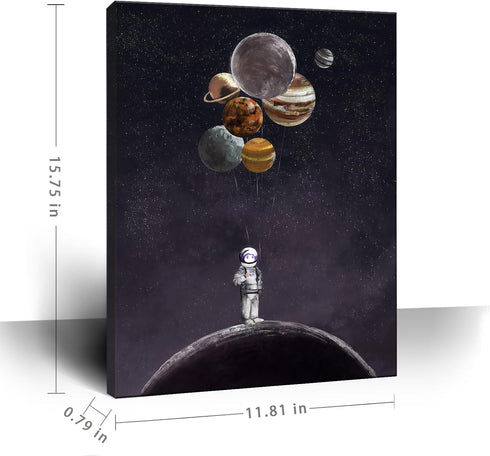 ARTZON Inspirational Wall Art Canvas Print Astronaut Holding Planet Creative Picture Framed Artwork for Bedroom, Bathroom, Living Room, Office, 12...