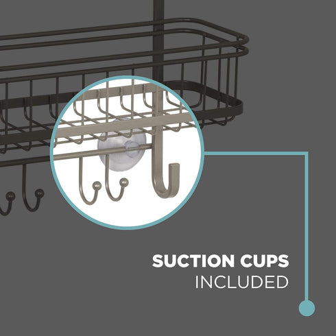 Zenna Home Shower Caddy Hanging Bathroom Organizer, Steel Shower Rack with 2 Shelves, Rust-Resistant Over Shower Head Caddy Storage System, Satin ...