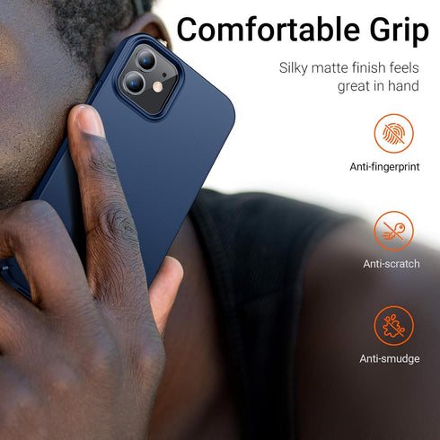 TORRAS Slim Fit for iPhone 12/12 Pro Case 6.1 inch, Ultra Thin for iPhone 12 Case, Lightweight Matte Anti-Scratch Hard PC Cover Phone Case for iPh...