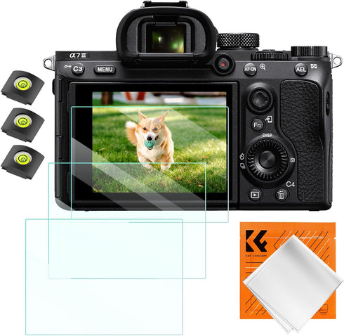 K&F Concept Screen Protector & Hot Shoe Cover Kit for Sony A9 A7III A7R II 7II 7S II A9II A7R III A1 RX1R RX1 RX10IV A7C A7S III A7R IV RX10 III R...
