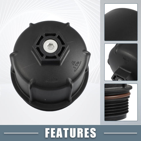Engine Oil Filter Housing Cover Cap 079115433C for Audi A8 S6 S7 S8 4.0L V8 2013-2018 Plastic Black...