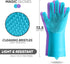 2 Pairs of Dishwashing Gloves, Kitchen Gloves for Washing Dishes, Reusable Silicon Gloves for Cleaning, 13.6 inches Purple and Blue Medium Dish Wa...