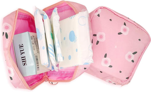 Honbay Cute Stylish Large Capacity Sanitary Napkin Bag, Tampons Pouch, Nursing Pad Holder, Coin Purse, Makeup Bag...