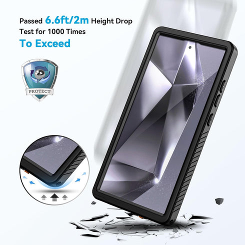 Lanhiem Magnetic for Samsung Galaxy S24 Ultra Case, IP68 Waterproof Dustproof, Built-in Screen Protector, Rugged Full Body Shockproof Cover for Ga...