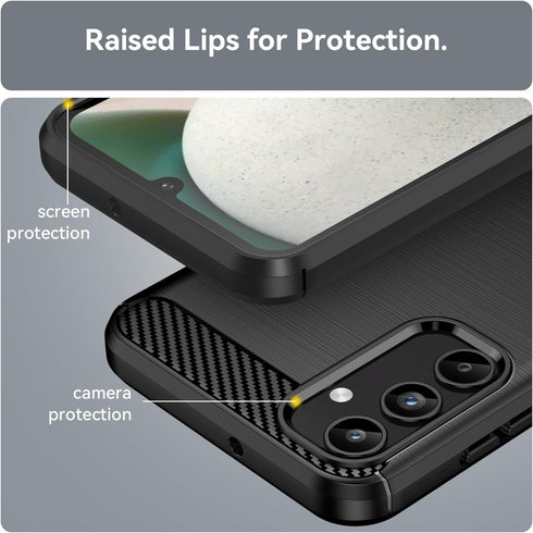 for Samsung Galaxy A15 5G Phone case, Shockproof, Scratch Resistant Carbon Fiber Jacket, Soft TPU,for Galaxy A15 4G case (Black)...