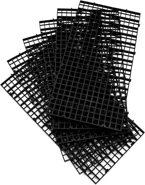 ALEGI Aquarium Fish Tank Divider Plastic Egg Crate Aquarium Filter Bottom Tray Plastic Grid (S 6pcs Black)...