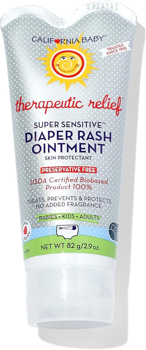 California Baby Super Sensitive Unscented Diaper Rash Cream | Zinc Oxide Ointment | 100% Bio-Based | Fragrance Free | Hypoallergenic | Soothing Di...