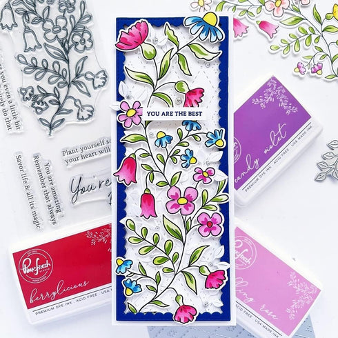PINKFRESH STUDIO STENCIL 4X9 6/PKG, Wildflower Slimline Layering...