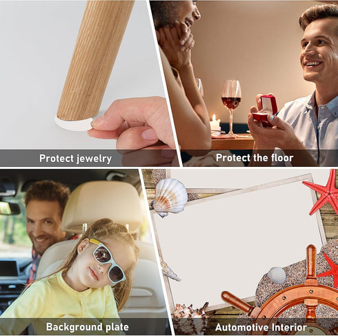 12 Sheets Velvet Felt Sheet 12"x 8" Self Adhesive Felt Fabric Square Sticky-Backed Drawer Liner for DIY Craft Sewing Projects(White)...