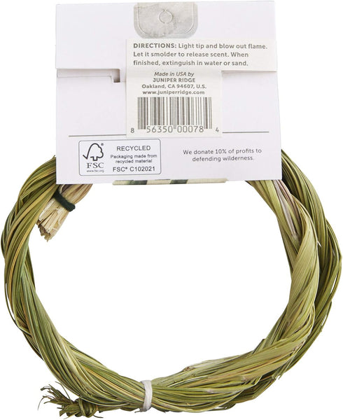 Juniper Ridge Sweetgrass Braid | Aromatherapy | Natural Incense | No Synthetic Fragrance | 6 Inch Braid | Single Count...