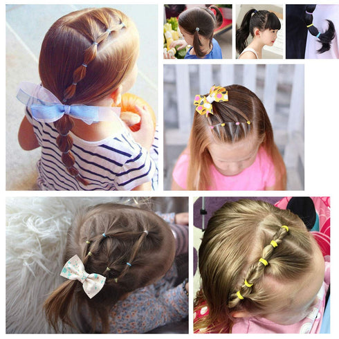Baby Hair Ties for Girls - 200Pcs Small 1" Elastic Toddler Hair Ties Ponytail Holders Hair Tie for Baby Girls Infants Kids Hair Accessories (Color...