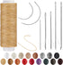 Ftyiwu Waxed Thread, Upholstery Needle and Thread 32 Yards with 7PCS Hand Sewing Needles for Home Upholstery Carpet Canvas Repair Leather Sewing (...