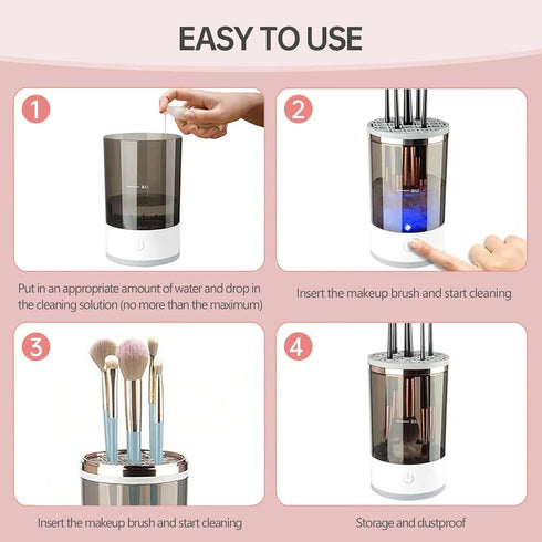 Electric Makeup Brush Cleaner Machine Cosmetic Brush Cleaner Automatic Spinning Blender Cleaner Machine Fit Makeup Brush...