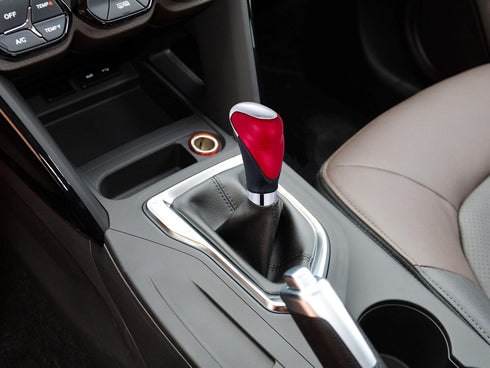 Leather Gear Shift Knob Stick Shifter Transmissions Handle Fit Most Manual Automatic Cars Truck SUV (Red)...
