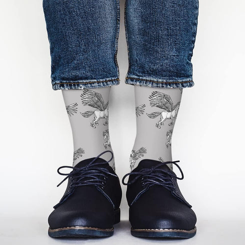 AOYEGO Cute Dogs Funny Socks Cartoon Parisian Dachshund Novelty Casual Crew Socks Contrast Color Design for Women Men Gift...