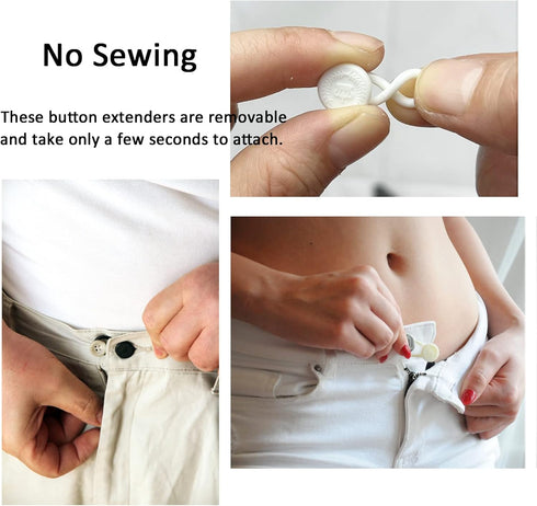 20 PCS Collar Extenders, Flexible Button Extenders, Versatile Waistband Extenders for Women and Men Shirt Pants Dress Trouser Favors...