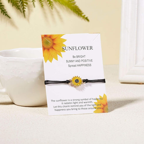 Sunflower Bracelet Anklet Pinky Promise Friendship Adjustable Bracelet Anklet Sunflower Best Gifts for Best Friends Couple Family...
