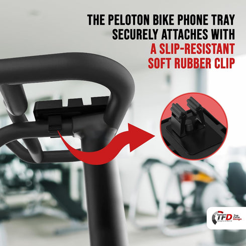 TFD Phone Holder Compatible w/Peloton Bike & Bike+ | Phone Tray, Baby Monitor, Cell Phone Holder Mount - Great for Earbuds & Fits Most Phones - An...
