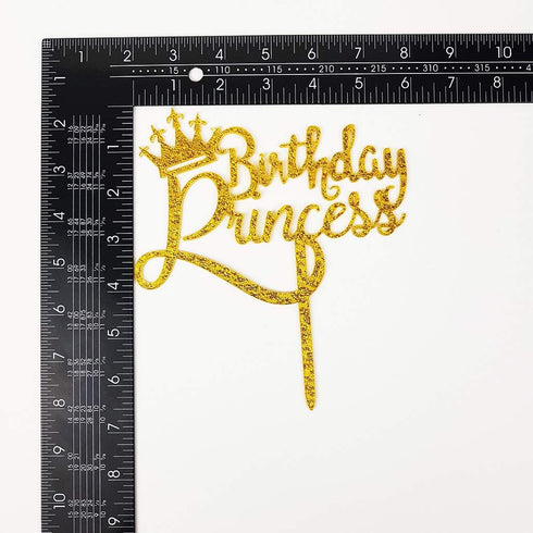 Happy Birthday Princess Cake Topper for Princess Birthday Cake Topper Party Decorations Gold Glitter Acrylic...
