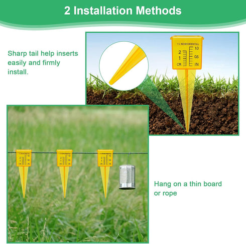 10PCS Rain Gauges, 1.5" Sprinkler Gauge for Lawn Water Gauge with Wide Mouth Sprinkler Rain Gauge, Transparent Outdoor Water Measuring Tool for Ac...