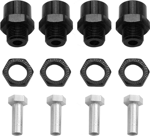 4Pack Share Goo Metal 12mm to 17mm Wheel Hex Drive Hub Adapter Conversion 15mm Offset Extension Compatible with Tamiya Axial RC4WD Traxxas HPI Him...