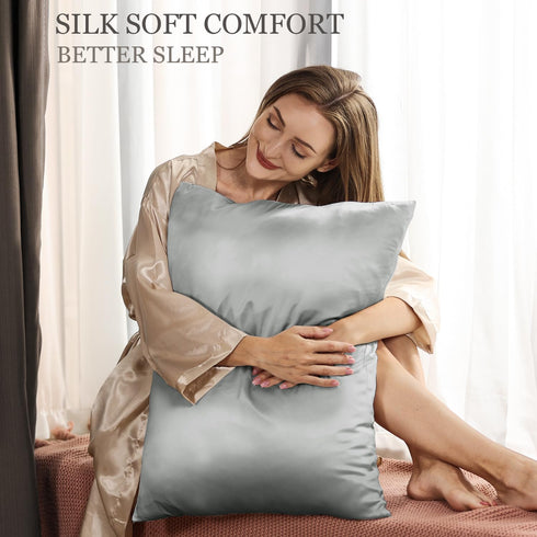 Adubor Silk Pillowcase - Mulberry Silk Pillow Case, 23 Momme 6A Grade Fibers, 900 Thread Count, Silk Pillow Cases for Hair and Skin Health, with H...