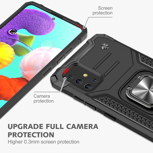 for Samsung Galaxy A51 Case Military Grade Built-in Kickstand Case Holder Armor Heavy Duty Shockproof Cover Protective for Galaxy A51 Phone Case (...