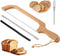 Bread Slicer for Homemade Bread,16" Wooden Bread Bow Knife Serrated Slicer, Premium Stainless Steel Serrated Saw Sourdough Bread Cutter for Bagels...