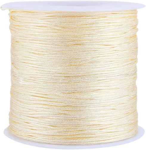 100M x 0.8mm Nylon Chinese Knot Cord Rattail Macrame Shamballa Thread String (Beige)...