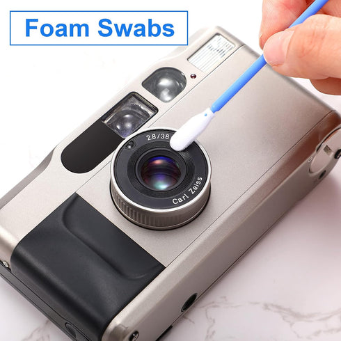 200 Pieces Foam Swab Cleaning Swab Foam Tips Sponge Stick for Inkjet Printer Print Head Camera Optical Lens Optical Equipment (Blue)...