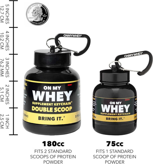 Protein Powder Container to Go - Travel Water Bottle Funnel for Mixes, Portable Pre Workout Supplement Containers & Dispenser Funnels, Mini Prewor...