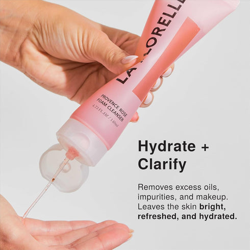 Rose Hydrating Facial Cleanser – Gentle Foaming Face Wash Gel for Dry, Sensitive, & Oily Skin Made with Real Rose Petals & Korean Skincare Technol...