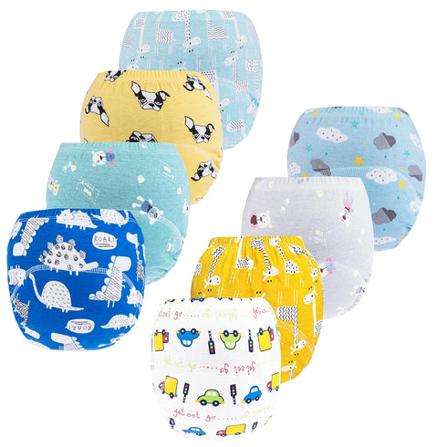 Potty Training Pants for Boys Girls, Learning Designs Training Underwear Pants (8 Packs, 3-5T, White)...