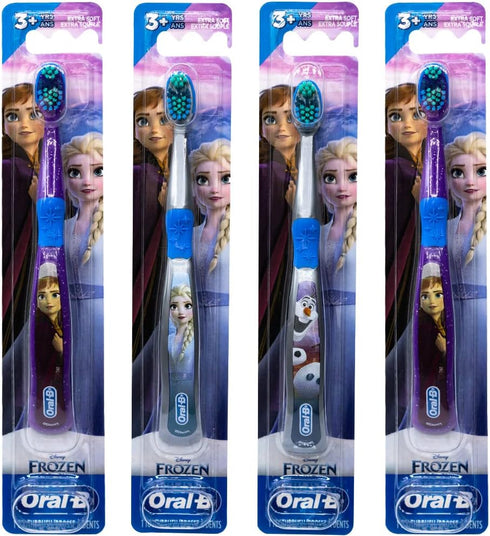 Oral-B Disney Frozen Toothbrush, 3+ YRS, Extra Soft (Characters Vary) - Pack of 4...