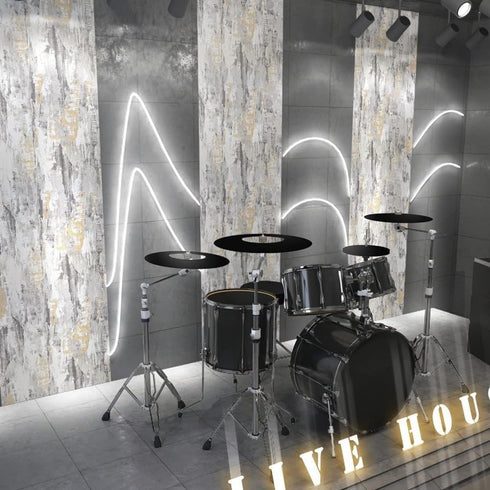 Wallpaper Peel and Stick Vinyl Film Concrete Contact Paper Gray Silver Textured Rustic 15.7X118.1 inchs Vintage Removable Cement Wall Paper for Be...