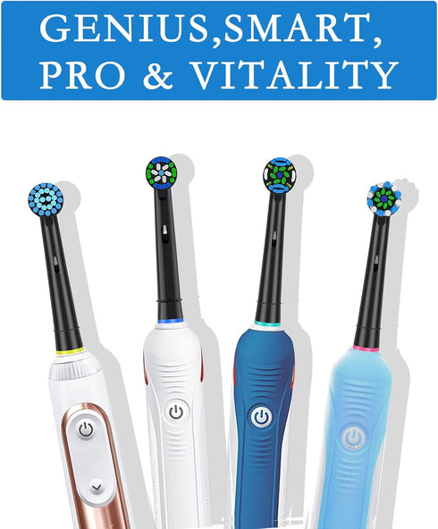 AOBAMA Replacement Toothbrush Heads Fits Oral B Braun 12 Pack for Clean Replacement Brush Heads Clean Heads Refill for Pro1000/3000/8000 (BALCK-12...