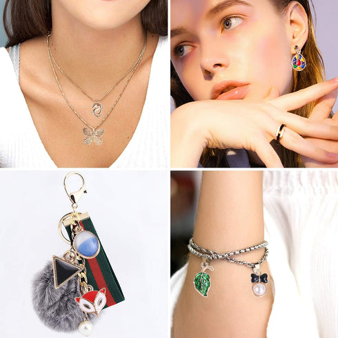 SANNIX 350Pcs Bracelet Charms Jewelry Making Charms Assorted Gold Plated Enamel Pendants for DIY Necklace Bracelet Earring Craft Supplies...