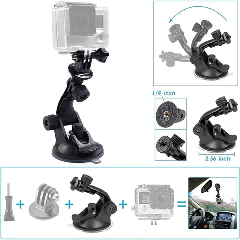 Action Camera Accessories Kit Compatible with Gopro Hero 13 12 11 10 9 8/AKASO EK7000/Brave 4/Brave 7 LE/V50X /Dragon Touch/Apexcam/ODDV Camera Se...