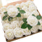 Floroom Artificial Flowers 25pcs Real Looking Ivory Foam Fake Roses with Stems for DIY Wedding Bouquets White Bridal Shower Centerpieces Arrangeme...