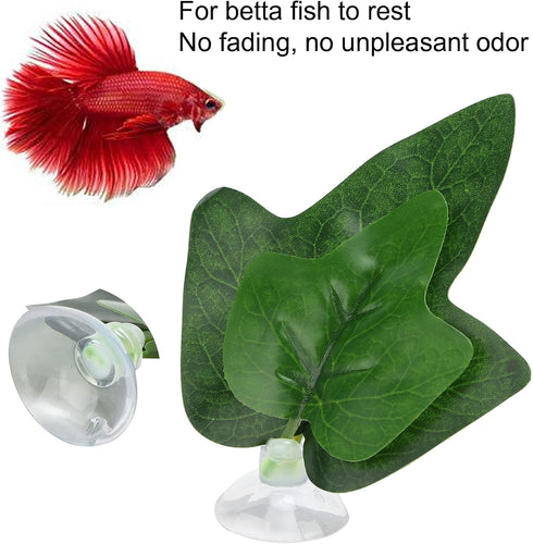 Tnfeeon Betta Spawning Grounds, Fish Tank Landscaping Decoration Betta Fish Hammock Betta Bed Leaf Hammock Leaf Hammock for Resting and Breeding...