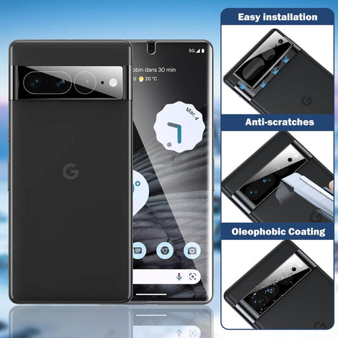LK 2 Pack for Google Pixel 7 Pro Screen Protector 6.7-inch + 2 Pack Lens Protector with Positioning Tool, Self-Healing TPU Film, Touch Sensitive, ...