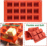 Square Silicone Mold, Cube Mousse Cake French Dessert Baking Molds, 2 Pack 15 Cavity Lollipop Silicone Molds for Soap, Candy Chocolate Cubes, Ice ...