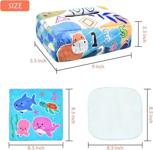 Baby Toys 6-12 Months Tissue Toy Montessori Toy for Babies 6-12 18 Months, Soft Contrast Crinkle Sensory Toys for Toddlers...