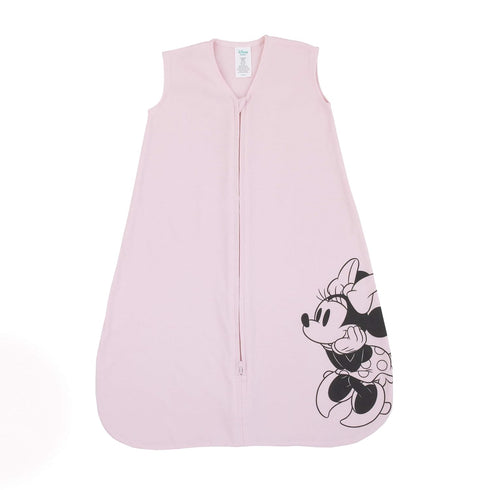 Disney Minnie Mouse 100% Cotton Knit Wearable Blanket, Pink/Black, Medium 6-12 Months...