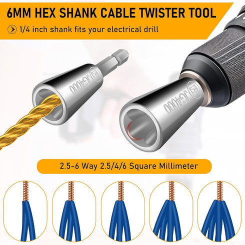 2Pcs Wire Twister Tool for Drill Wire Twister Connector Wire Twisting Tool Wire Stripper Tool for Electrical Power Drill Drivers...