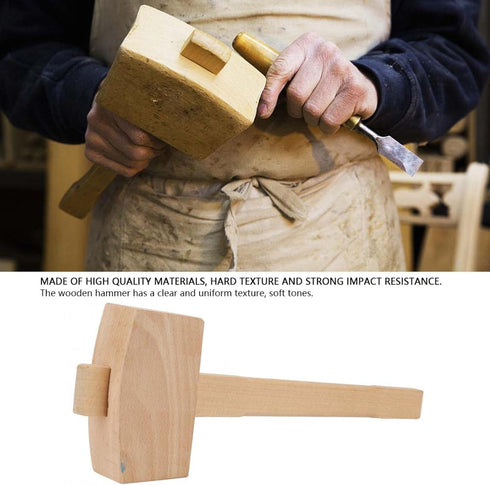 13.8'' Beech Wood Mallet, Manual Ice Hammer Mallet Solid Carpenter Wooden Hammer, Woodworking Carving Mallet Woodworking Hand Tool...